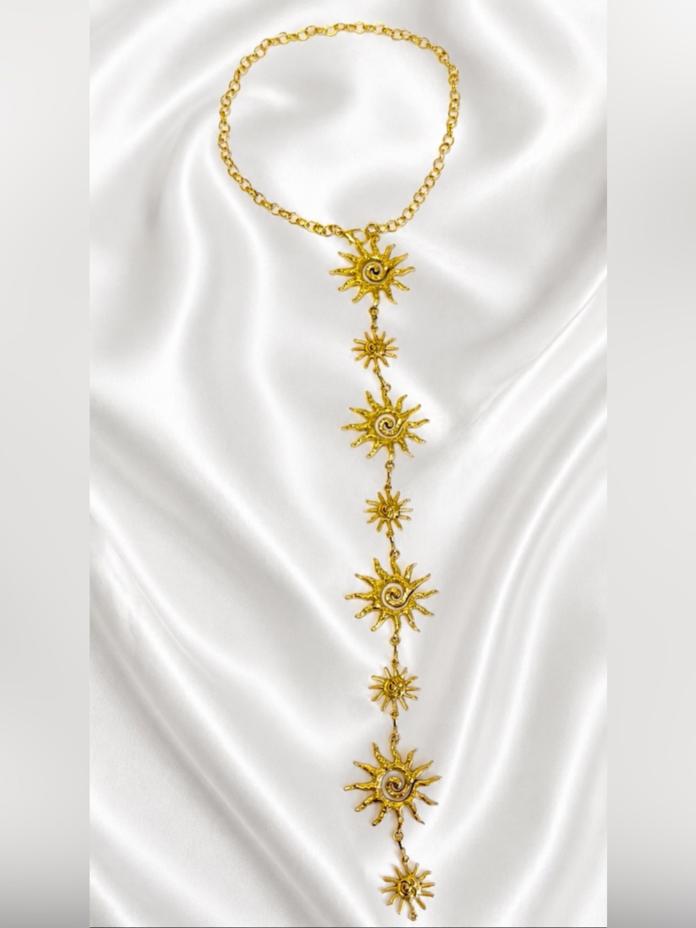 Gold Celestial Sun Body Chain Necklace - Picture 6 of 10
